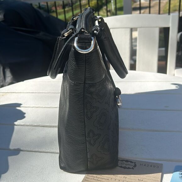 NWOT Brighton black leather print shoulder bag - Picture 5 of 14